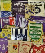 Selection of Football Pennants predominantly British Teams including Crystal Palace, Bury,
