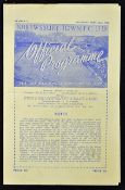 1951/1952 Shrewsbury Town v Walsall Football programme 22 September, Birmingham League match. Fair-