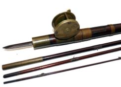 ROD & REEL: (2) Extremely rare Weekes & Son, Dublin named spike winch and matching named spike