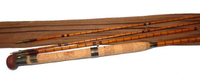 ROD: JJS Walker Bampton Alnwick 11' 3 piece + correct spare tip, sea trout split cane fly rod,