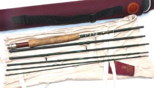 ROD: Hardy Gem Smuggler rod in green finish ,9' 6 pce travel fly, line 6, green whipped guides, cork