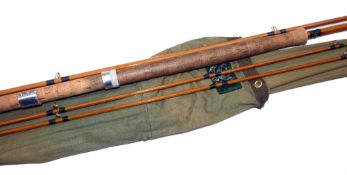 ROD: Fine and rare Farlow London the McLaren 12' 3 pce plus correct spare tip split cane salmon
