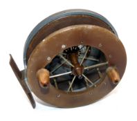 REEL: Early Allcock ebonite drum Aerial reel, 4