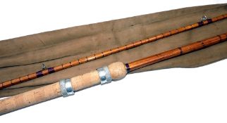 ROD: Scarce B James & Son London England S/U Mk1V carp rod, 10' 2 piece, red agate butt/tip
