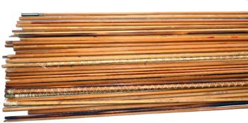 CANE ROD SECTIONS: Selection of approx. 45 old stock split cane rod sections, 46