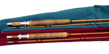 RODS: (2) Pair of Eric Peace hand built split cane brook trout fly rods, an 7'9