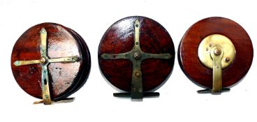 REELS: (3) Three large Nottingham sea reels, all 6