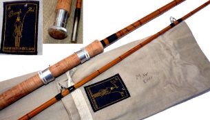 ROD: Rare and fine John Brough Barbel Catcher hand built rod, 10'6