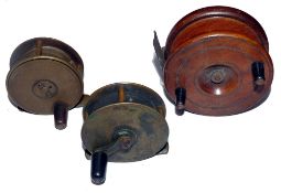 REELS: (3) Hardy all brass crank wind winch, 2.75