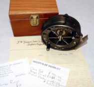 REEL: J W Young Purist2030 centre pin aerial style reel No 222, 4