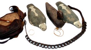 SHOOTING ACCESSORIES: Vintage carved wood decoy duck 12
