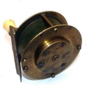 REEL: Fine Chas. Farlow Maker, 191 Strand, London all brass crank wind winch, 3.5