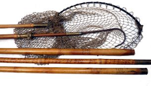 ACCESSORIES: Scarce Hardy hollow bamboo/greenheart telescopic handle, extending to 41