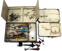 LURES & BOXES: C .Farlow L191 Strand London black japaned lure tin, 82x 5