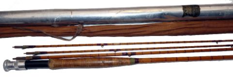 ROD: John James Hardy No.1, 9' 3 piece Palakona trout fly rod, No.C41078, burgundy close whipped,