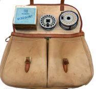 BAG & REEL: Brady of Halesowen tradition canvas/leather tackle bag, 16