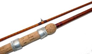 ROD: B James & Son London England Richard Walker Mk1V Avon, 10' 2 piece split cane rod, burgundy