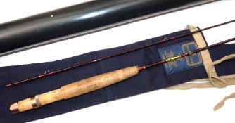 ROD: Hardy Graphite Deluxe 7' 2 piece trout fly rod, line rate 3/4, burgundy blank, snake guides, 9