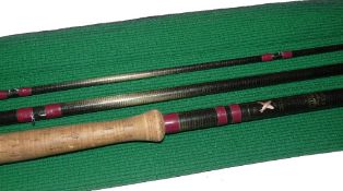 ROD: Bruce & Walker 18' 3 piece carbon salmon Speycaster rod, grey blank, plum whipped guides,