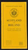1930 Scotland v Ireland rugby programme played at Murrayfield slight staple rust otherwise very