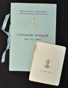 1972 FA Cup Final Centenary Banquet Menu dated 5 May 1972 at Royal Garden Hotel, Kensington, London,