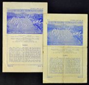 1950/1951 Shrewsbury Town v Brush Sports football programme 2 September and v Boldmere St.