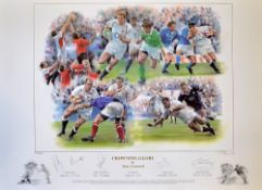2003 England Grand Slam rugby season signed ltd ed print - by Peter Cornwell titled 