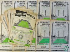 Newcastle United 1950s-60s football programme selection includes 1954/55 Manchester City, 1956/