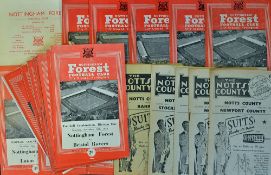 Selection of 1950s-60s Notts. County and Nottingham Forest football programmes homes, including