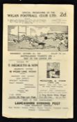 1950 Australasia vs Rest of The League rugby league programme - 6 played on Wednesday 4th October at