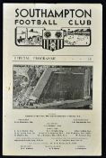 1956/57 Southampton v Manchester United FA Youth Cup Semi-final football programme dated 3 April