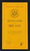 1936 Scotland v Ireland (runners up) rugby programme played at Murrayfield covers split and small