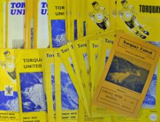 Torquay United football programme collection 1957-1972 all home issues to include 1960/61 football