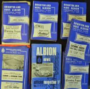 Brighton and Hove Albion 1961 onwards home football programmes includes leagues, friendlies and cups