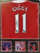 Ryan Giggs Signed Manchester United football shirt a replica home shirt with 11 Giggs to the