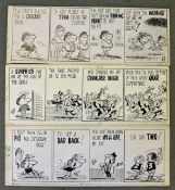 Original Shoot Football Magazine Pen and Ink Artwork from the 1970s featuring 3 different jokes
