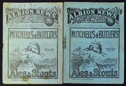 West Bromwich Albion home programmes 1934/35 v Sheffield Wednesday and 1930/31 v Burnley, (Central