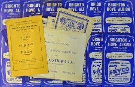 Brighton and Hove Albion 1953 onwards home football programmes to include 1954 Exeter City, 1957