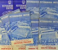 1950s-60s Peterborough United football programme selection homes, including 1958/59 Norwich city,