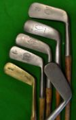 6x assorted blade putters incl a goose neck stamped D Anderson St Andrews, wry neck stamped