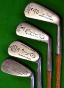 4x George Nicoll of Leven polished stainless irons including a 2, 4, 5 and a mashie niblick
