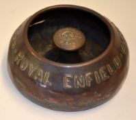 Royal Enfield - scarce Royal Enfield copper /brass ashtray embossed ROYAL ENFIELD Bicycle and