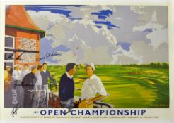2001 Royal Lytham and St Anne's Open Golf Championship poster signed by every winner at Lytham since