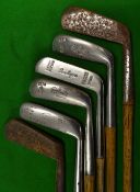 6x assorted putters including 3x Gem blades 2x George Nicoll, a Sheffield Steel Co model, t/w Henley