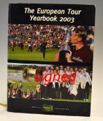 European Tour Signed Yearbook for 2003 with 2x Seve Ballesteros (full signatures) along with a