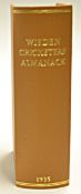 1935 Wisden Cricketers' Almanack - 72nd edition complete with the original wrappers, rebound in