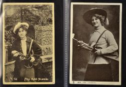 Album of mostly Glamour Ladies golfing postcards and other romantic cards from the early 1900s