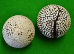 2x Bramble pattern gutty golf balls to include Thornton and Co 