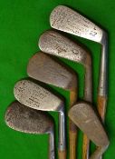 6x assorted irons to include 2x Spalding Anville model ladies irons, an iron and a mashie niblick,