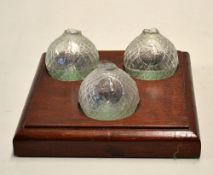 3x rare Vic shooting glass ball targets - comprising half diamond and half bramble pattern and an